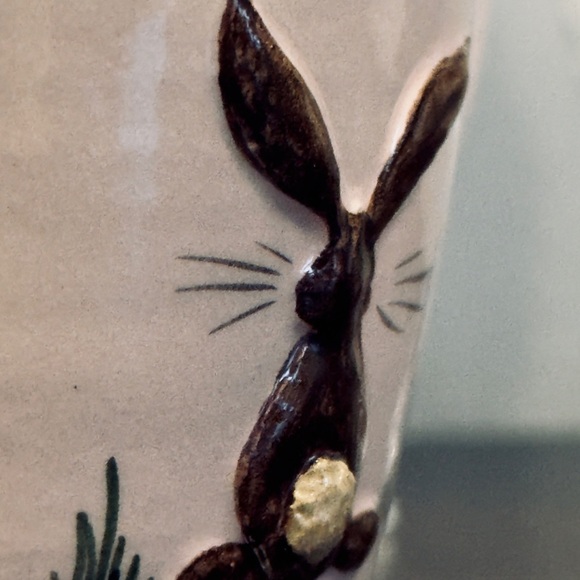 Handmade Pilarts Polish Pottery Mug 16 oz Pink Easter Bunny 🐰 - Picture 5 of 8